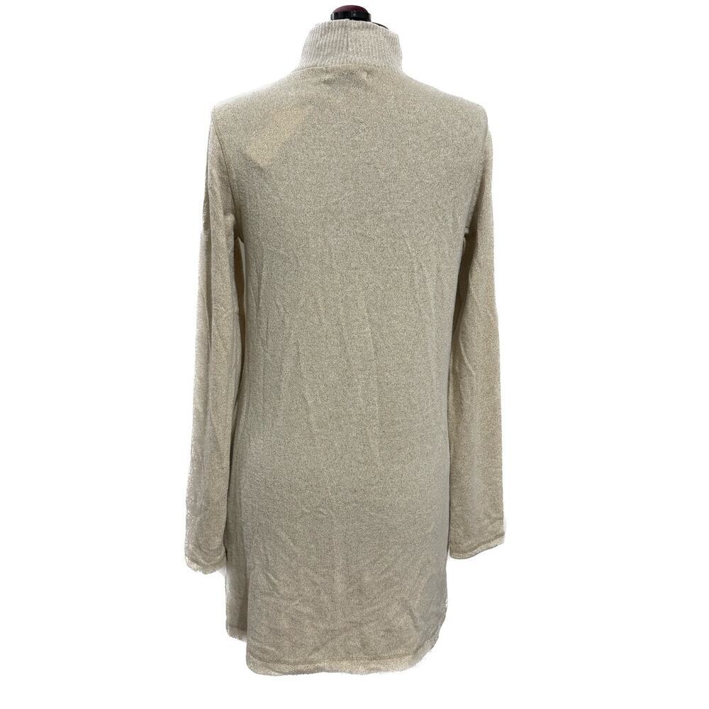 MICHAEL STARS Olivia Sparkle Mock Neck Dress Madison Gold Pockets Gold NWT M - Picture 7 of 10